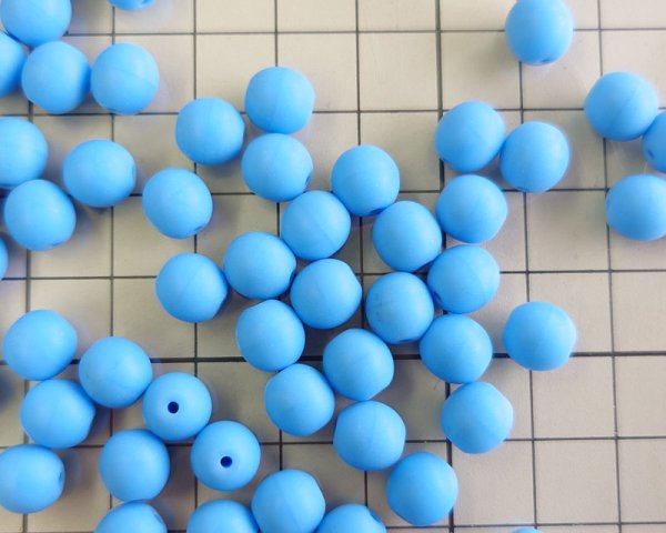 画像2: チェコガラスビーズ/ラウンド/マットライトブルー/約8mm(10個) (2)