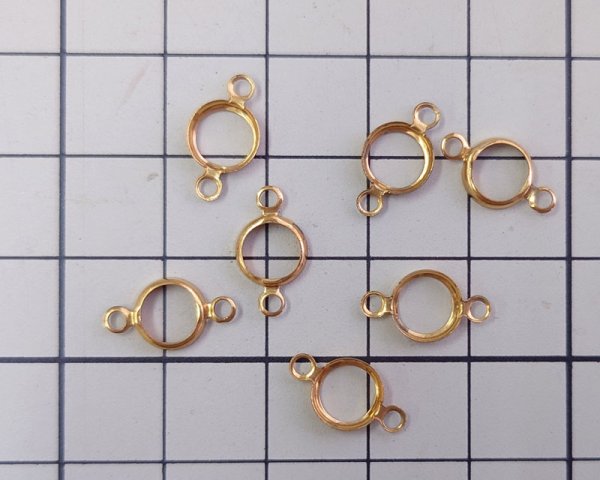 画像2: 6mmカボションラウンド用/ブラスセッティングコネクター(1個) (2)