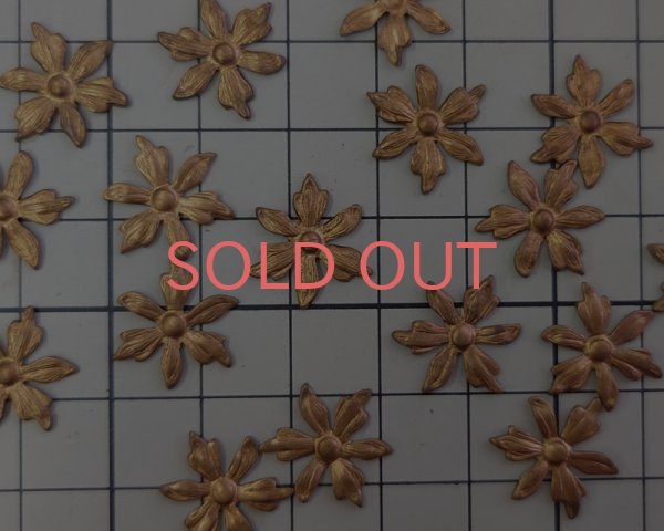 画像2: ヴィンテージ/USA/ブラススタンピング/フラワー(1個) (2)