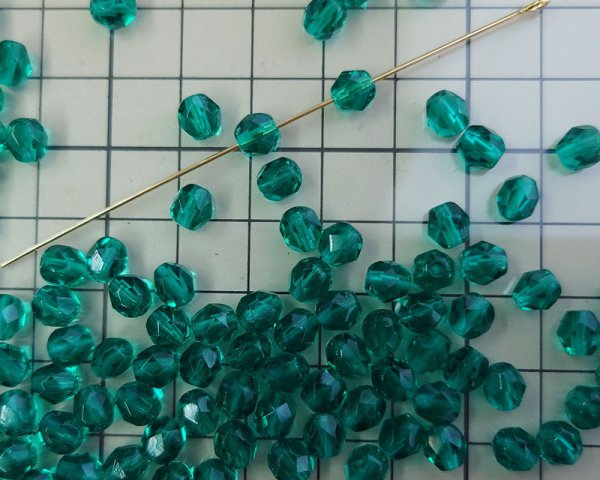 画像2: チェコガラスビーズ/ファイアポリッシュ/6mm/エメラルド(10個) (2)