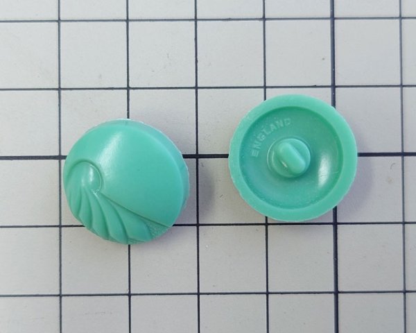 画像2: ヴィンテージ/イングランド/プラスチック/グリーンラウンドボタン（1個） (2)