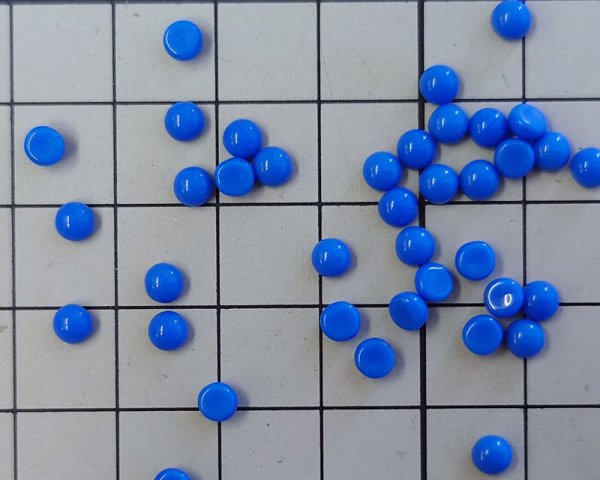 画像2: ns306/ヴィンテージ/ドイツ/ガラスカボション/コーンフラワーブルー/約4mm(10個) (2)