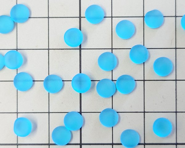 画像3: ns309/ヴィンテージ/ドイツ/ガラスカボション/フロストアクア/約6mm(1個) (3)