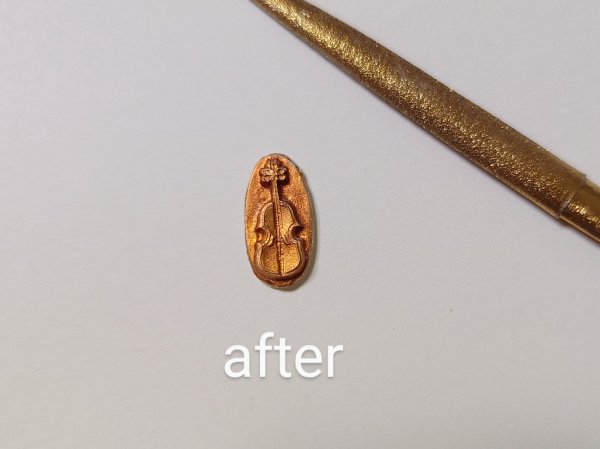 画像4: ns303/ヴィンテージ/ドイツ/ガラスカメオ/弦楽器/約16×8mm（1個） (4)