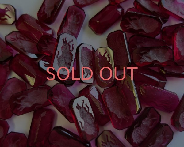 画像5: ns220/ヴィンテージ/ドイツ/ガラスストーンレリーフ/オクタゴン/約20×10mm(1個) (5)