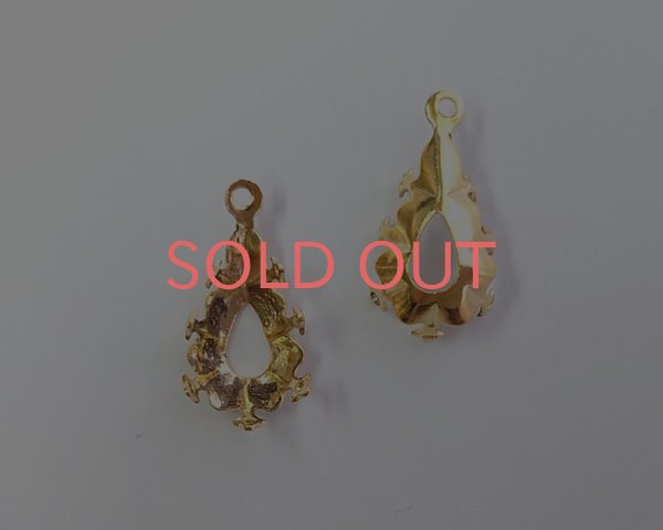 画像1: 13×8mm用/ブラスセッティング/クラウン/ゴールドメッキ(1個) (1)