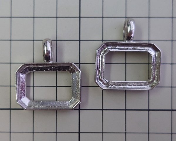 画像3: デッドストック25×18mmオクタゴン用/メタルセッティング/オープンバック(1個) (3)