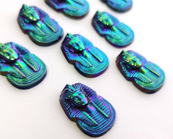 画像3: ns314/ヴィンテージ/ドイツ/ガラスカボション/ファラオ(1個) (3)