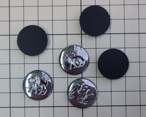 画像2: ns301/ヴィンテージ/ドイツ/ガラスカボション/しし座/ヘマタイト（1個） (2)