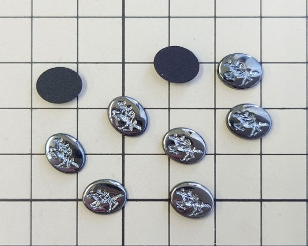 画像2: ns313/ヴィンテージ/ドイツ/ガラスカボション/乗馬/ヘマタイト(1個) (2)