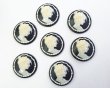 画像3: ns317ヴィンテージ/ドイツ/プラスチックカメオ/ラウンドブラック/約30mm/(1個) (3)