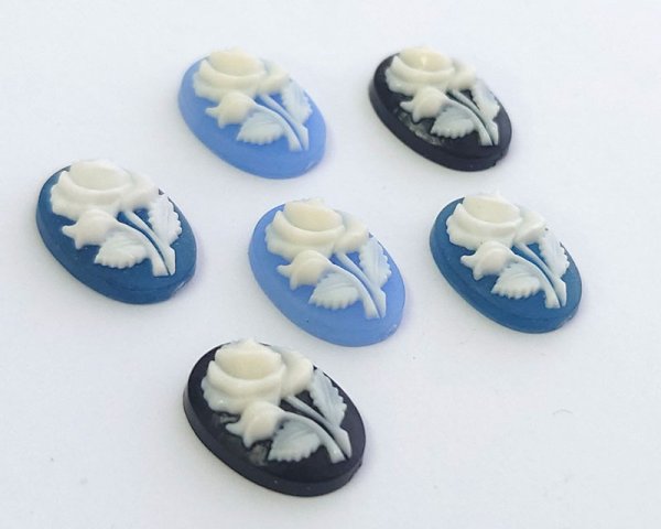 画像2: ns319ヴィンテージ/ドイツ/プラスチックカメオ/薔薇/約14×10mm/(1個) (2)