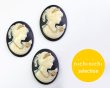 画像1: ns325/ヴィンテージ/プラスチックカメオ/ゴールドペイント/約40×30mm/(1個) (1)