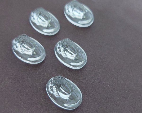 画像2: ns324/ヴィンテージ/ドイツ/ガラスカメオ/クリスタル/約18×13mm/(1個) (2)