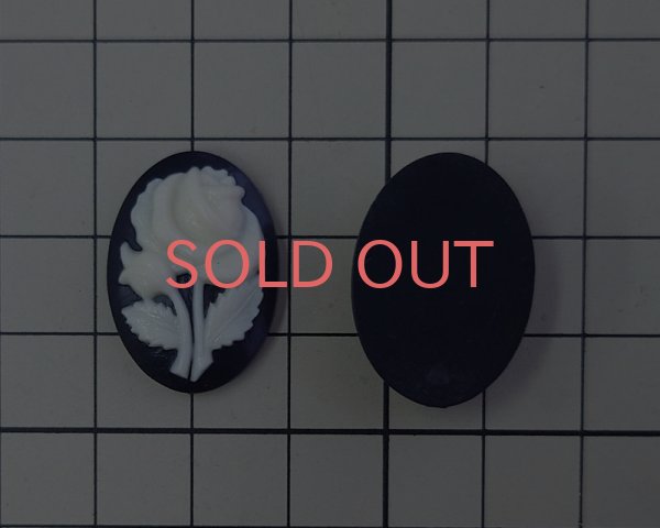 画像2: ns321/ヴィンテージ/ドイツ/プラスチックカメオ/薔薇/約25×18mm/(1個) (2)