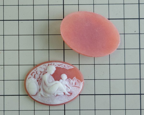 画像2: ns323/ヴィンテージ/ドイツ/プラスチックカメオ/女神と天使/約40×30mm/(1個) (2)