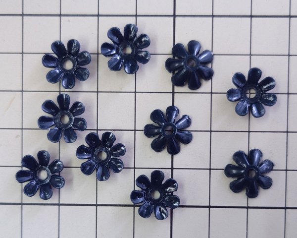 画像2: ヴィンテージ/ドイツ/プラスチック/フラワー218/ダークネイビー(2個) (2)