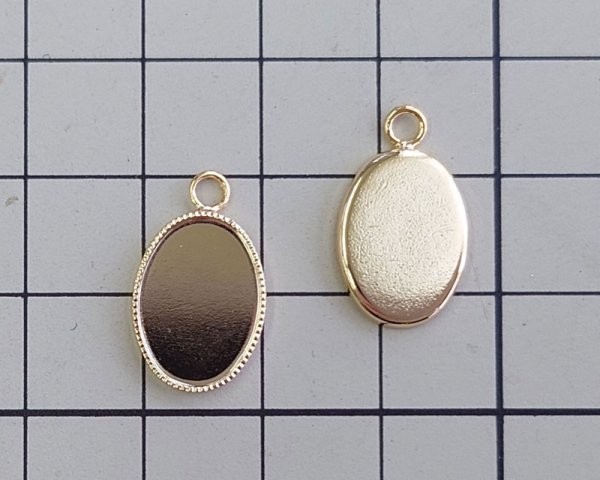 画像2: セッティング/ブラス/14×10mmオーバル/ゴールド(1個) (2)