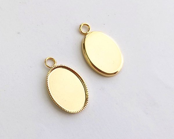 画像1: セッティング/ブラス/14×10mmオーバル/ゴールド(1個) (1)
