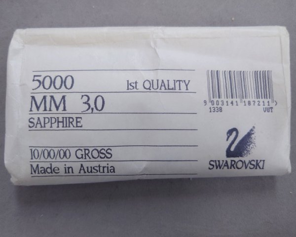 画像2: デッドストック/スワロフスキー/#5000/サファイア/3mm(10個) (2)