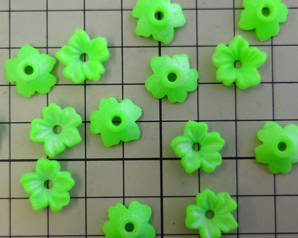 画像2: ヴィンテージ/ドイツ/プラスチック/フラワーG/ネオングリーン(2個) (2)