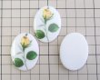 画像3: ns327/ヴィンテージ/ドイツ/ガラスカボション/イエローローズ/約40×30mm(1個） (3)
