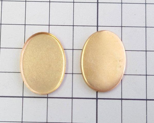 画像3: ブラス皿/25×18mm/オーバル/高さ約2mm(1個) (3)