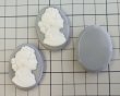画像3: ns342/ヴィンテージ/ドイツ/ガラスカメオ/グレー×アイボリー/約40×30mm(1個） (3)