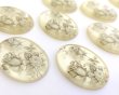 画像2: ns338/ヴィンテージ/ドイツ/プラスチックカボション/グレイローズ/約40×30mm(1個） (2)