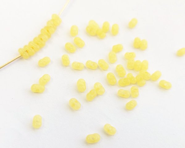 画像1: チェコガラスビーズ/ファルファーレ/ミルキーレモン/約4×2mm(約5g) (1)