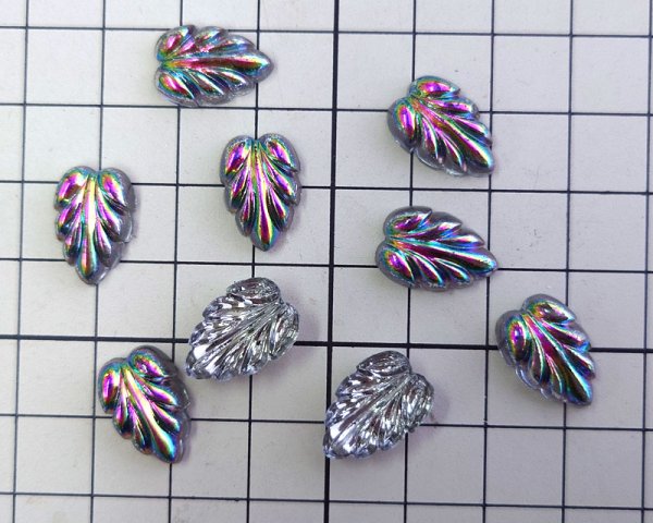 画像3: ns348/ヴィンテージ/ガラスカボション/ヴィトレイルリーフ(1個) (3)