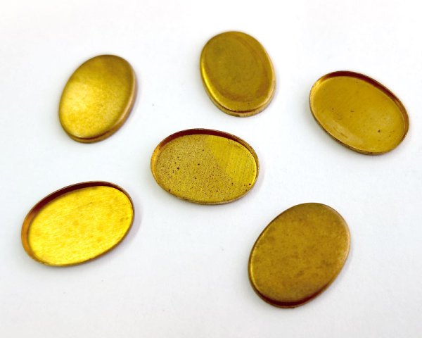 画像1: ブラス皿/18×13mm/オーバル/高さ1mm(1個) (1)