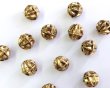 画像1: デッドストック/CCB/フルーテッドボール/ゴールド/約12mm（2個） (1)
