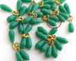 画像2: ヴィンテージ/日本/プラスチック/グリーンドロップチャーム(2組) (2)