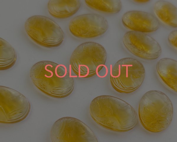画像2: ns334/ヴィンテージ/ドイツ/ガラスカメオ/ライトイエロー×トパーズ(1個) (2)