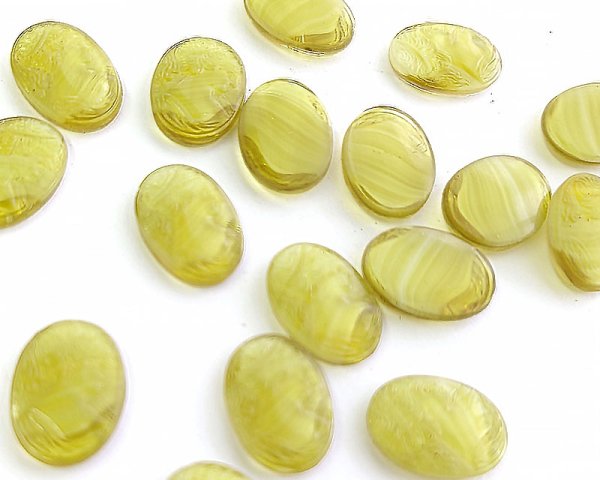 画像2: ns334/ヴィンテージ/ドイツ/ガラスカメオ/マスタードストライプ(1個) (2)