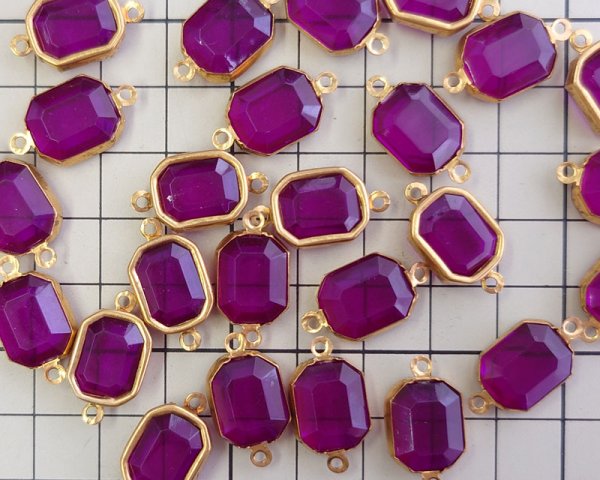 画像3: ヴィンテージ/USA/プラスチック+真鍮/パープルコネクター（1個） (3)