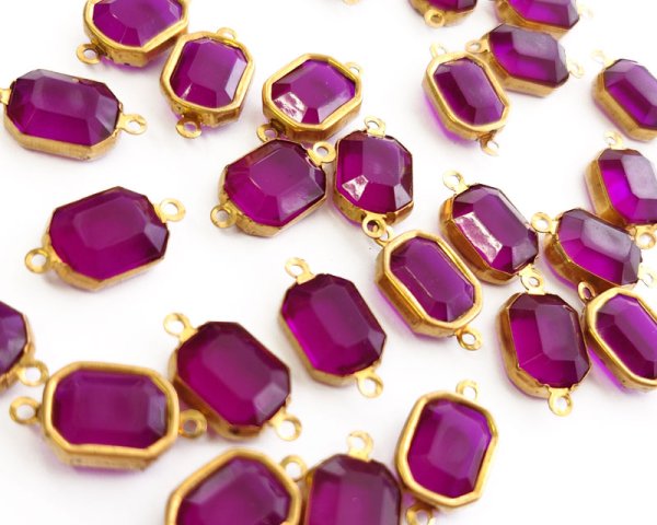 画像1: ヴィンテージ/USA/プラスチック+真鍮/パープルコネクター（1個） (1)