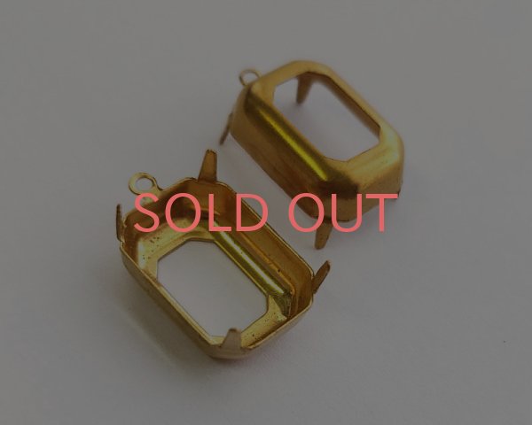 画像2: 18×13mmオクタゴン用/ブラスセッティング/オープンバック(1個) (2)