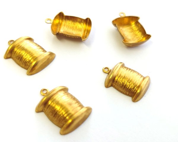 画像3: ブラスチャーム/糸巻き(1個) (3)