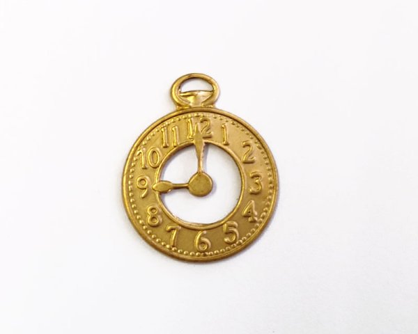 画像1: ブラスチャーム/時計B(1個) (1)