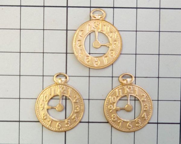 画像2: ブラスチャーム/時計B(1個) (2)