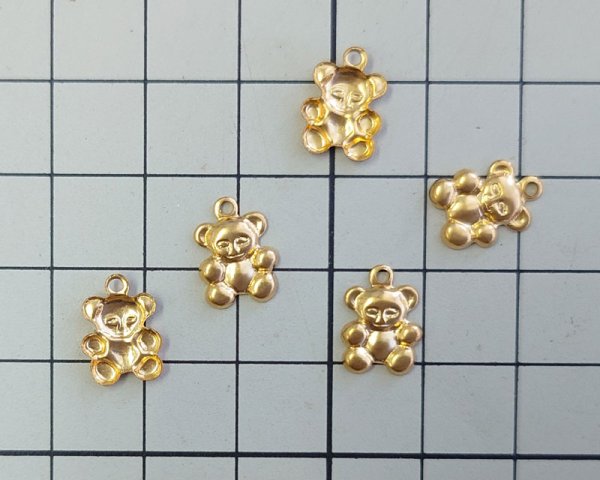 画像2: ブラスチャーム/テディベア(1個) (2)