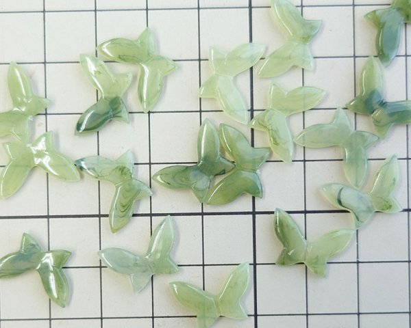 画像2: ヴィンテージ/日本/プラスチック/バタフライ/ジェイド(2個) (2)