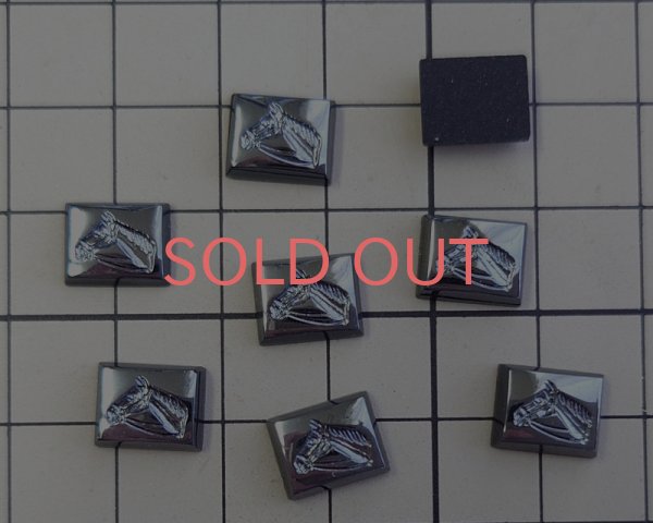 画像2: ns353/ヴィンテージ/ドイツ/ガラスカボション/ヘマタイトホース(1個) (2)