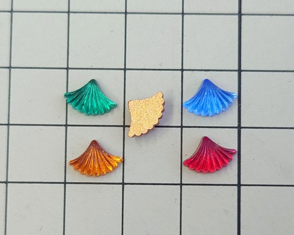 画像3: ns350/ヴィンテージ/ドイツ/ガラスカボション/ミニリブファン(1個) (3)