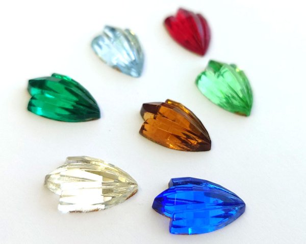 画像2: ns349/ヴィンテージ/ドイツ/ガラスカボション/カットチューリップ(1個) (2)