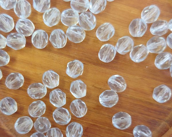 画像2: チェコガラスビーズ/ファイアポリッシュ/6mm/ライトサファイア(10個） (2)