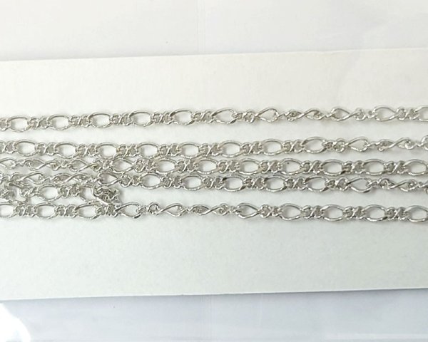 画像1: 切り売りチェーンK/フィガロB/本ロジウムメッキ/1m (1)