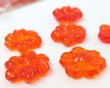 画像2: ns357/ヴィンテージ/ドイツ/ガラス/オレンジフラワー/約22mm/(1個) (2)